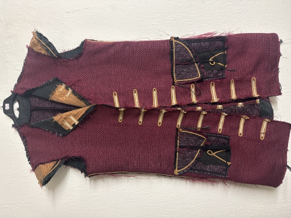Gothic Weste Mantel Jacke Lang Wolle Larp Mittelalter Anfertigung Köln Dunkel Rot